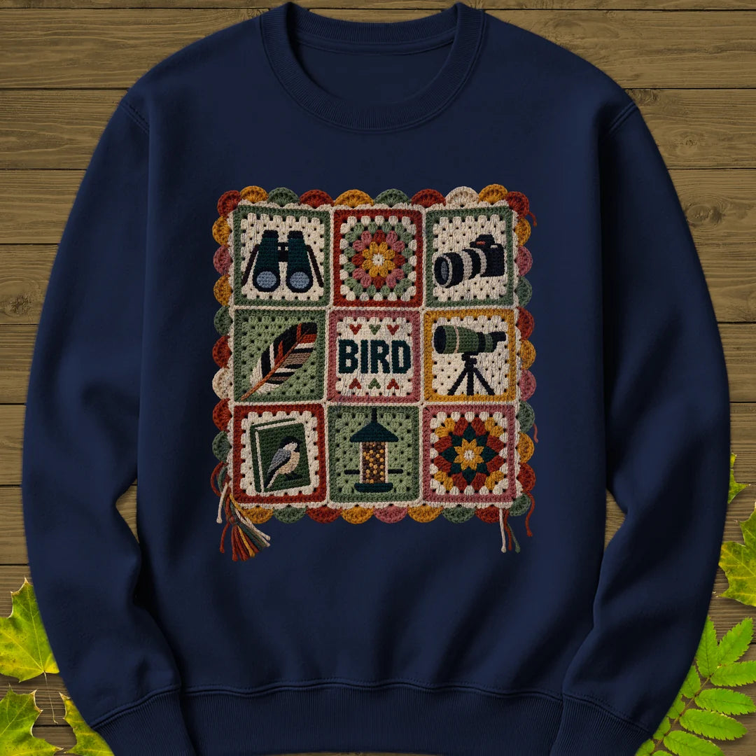 Birder's Sampler Sweatshirt in Navy