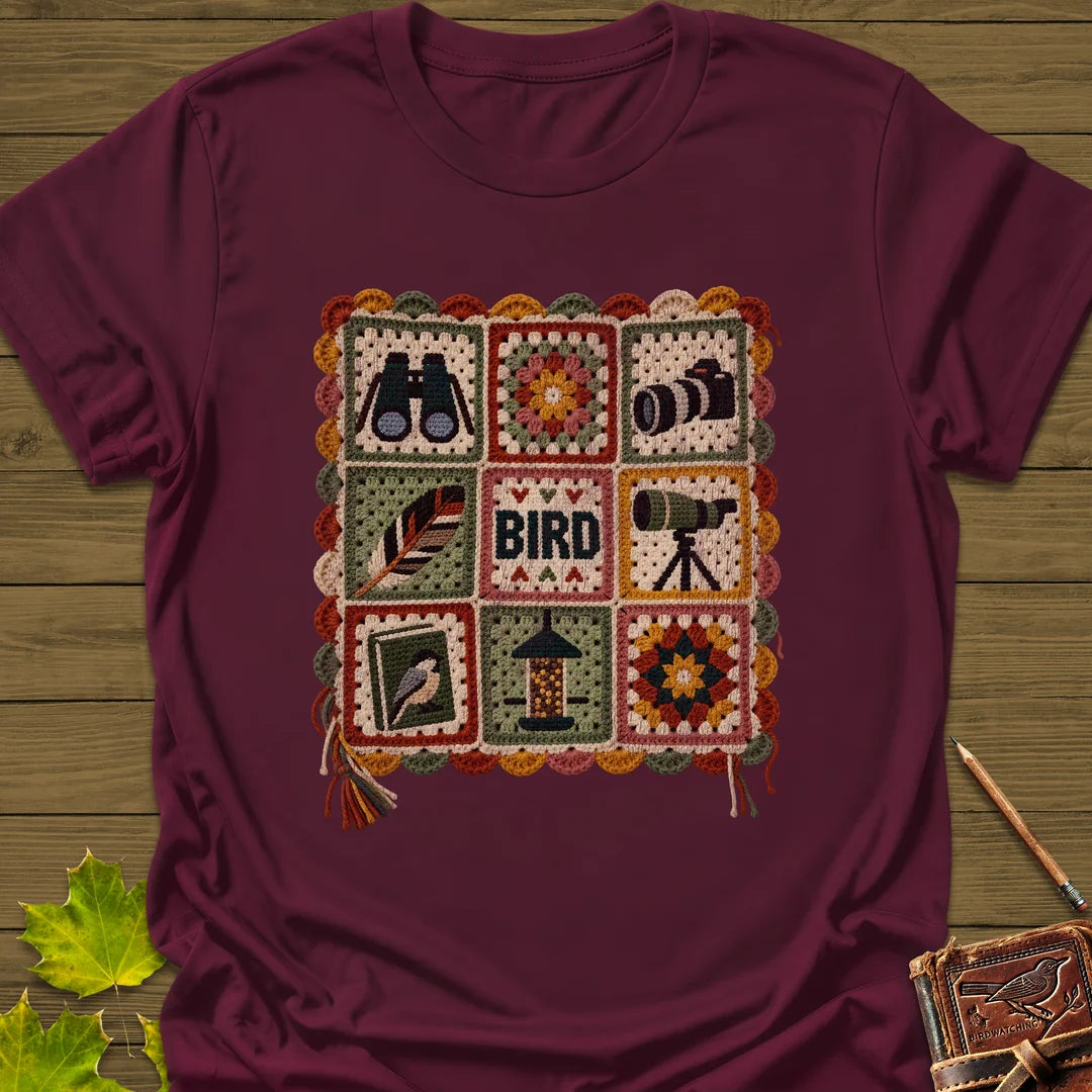 Birder's Sampler T-Shirt in Maroon