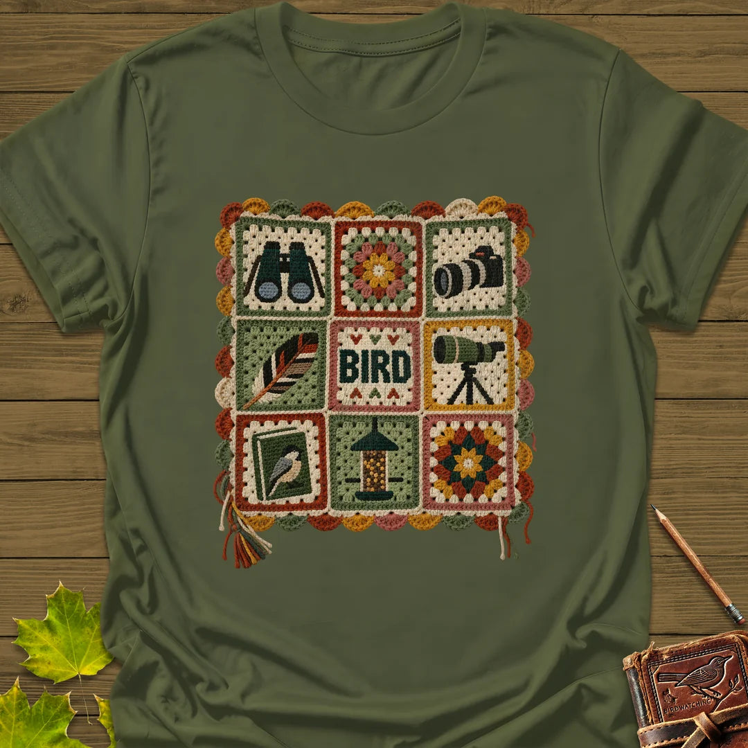 Birder's Sampler T-Shirt in Military Green