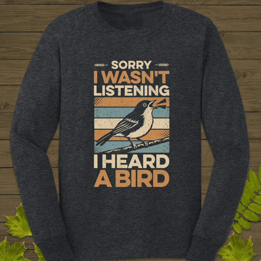 Heard A Bird Long Sleeve in Dark Heather