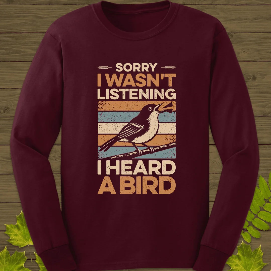 Heard A Bird Long Sleeve in Maroon