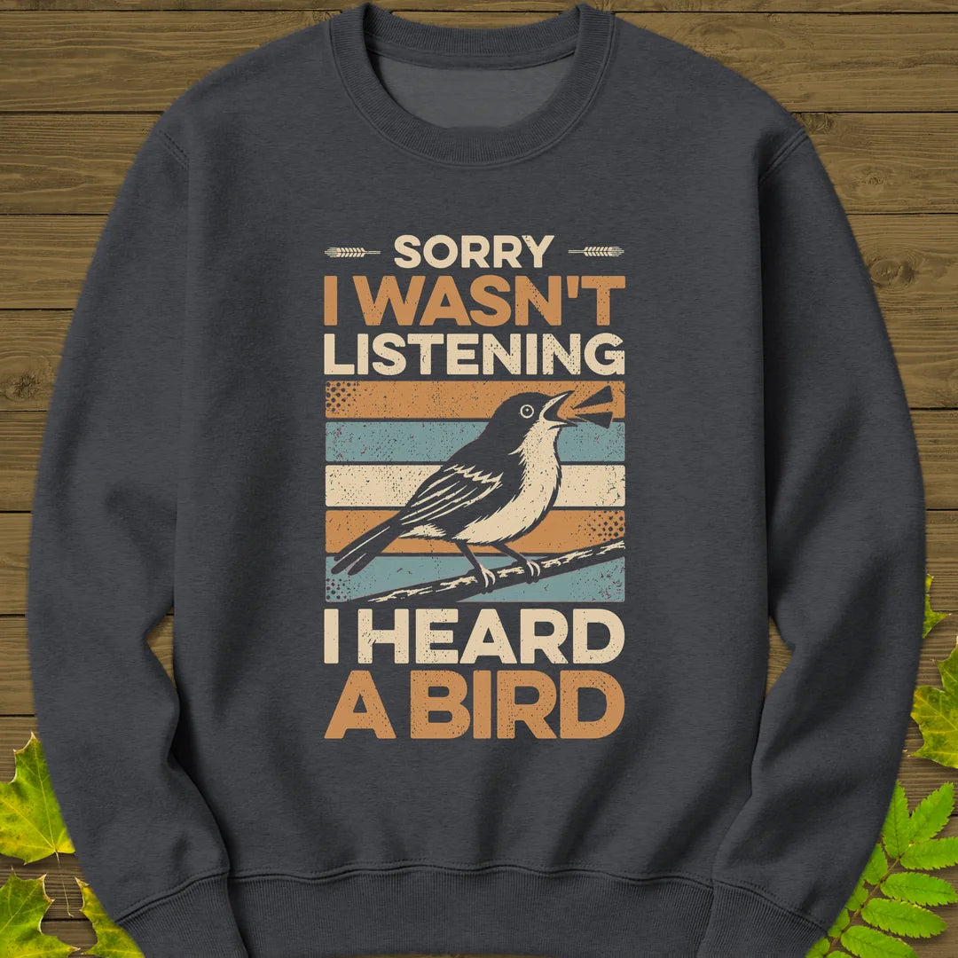 Heard A Bird Sweatshirt in Dark Heather