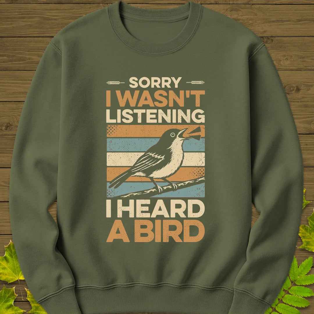 Heard A Bird Sweatshirt in Military Green