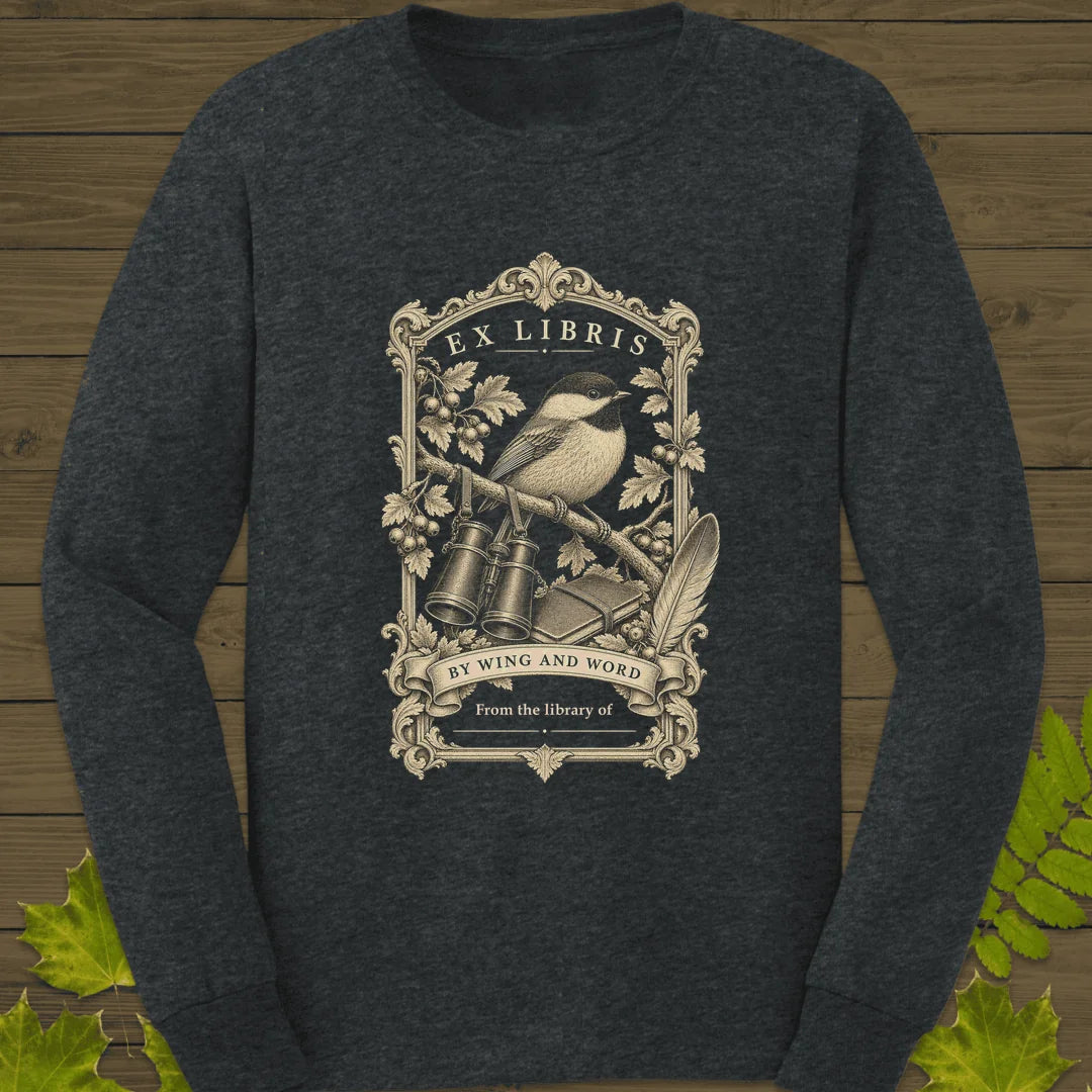 Wing And Word Long Sleeve in Dark Heather