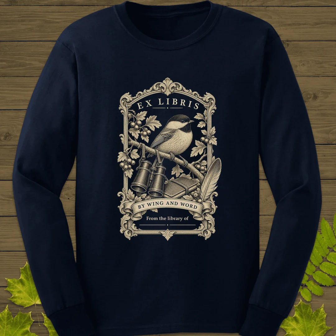 Wing And Word Long Sleeve in Navy