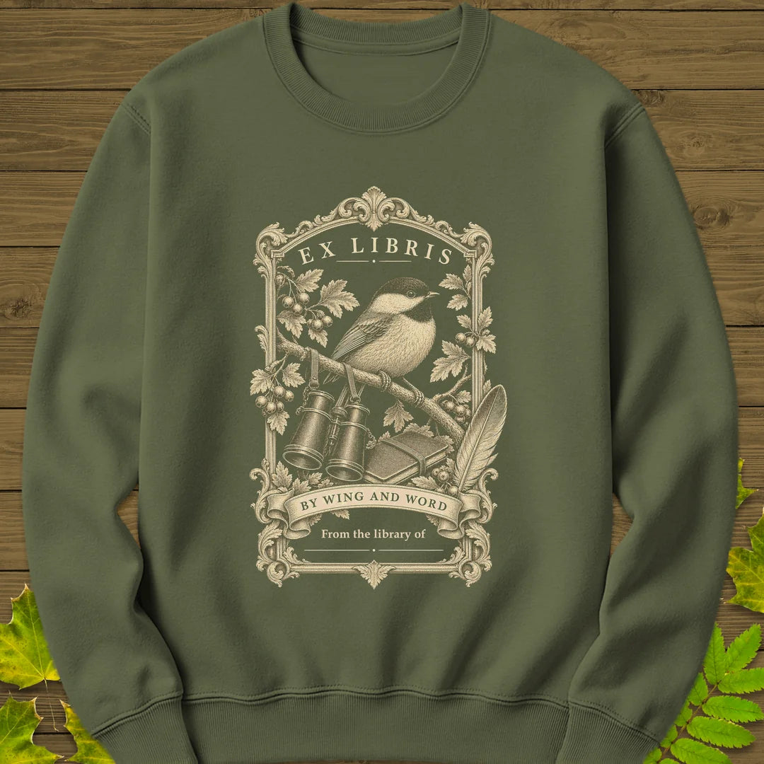 Wing And Word Sweatshirt in Military Green