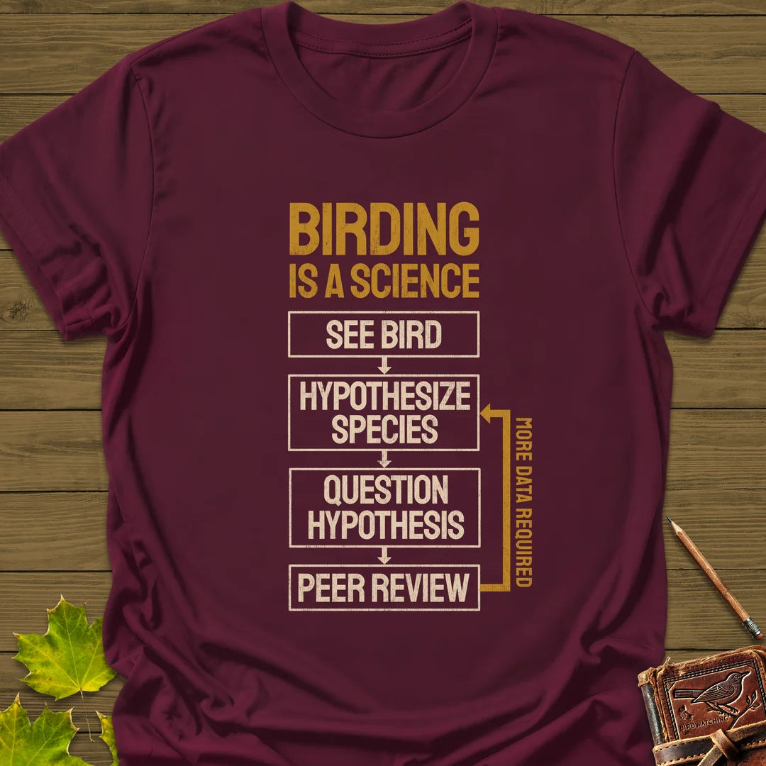 Birding Method T-Shirt in Maroon
