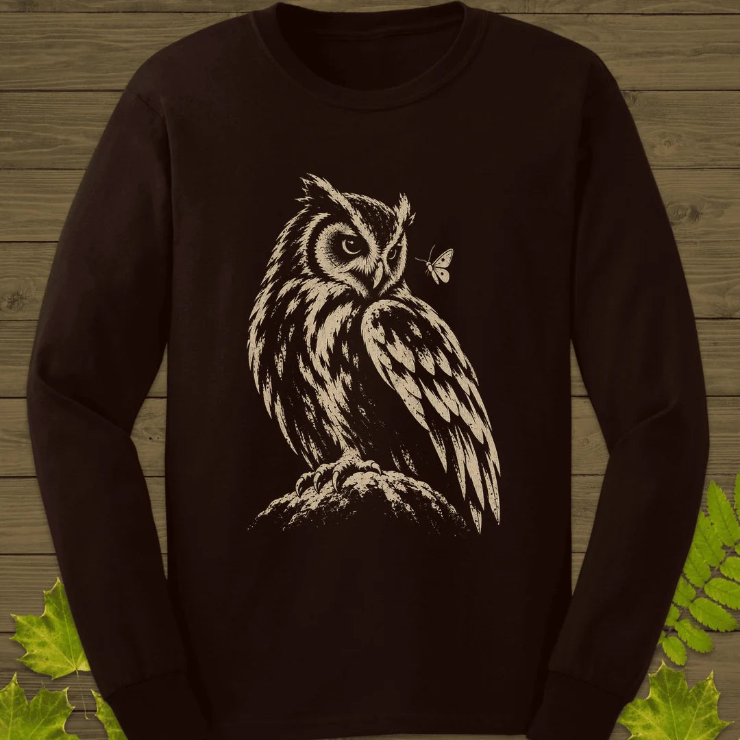 Moth Watcher Owl Long Sleeve in Dark Chocolate
