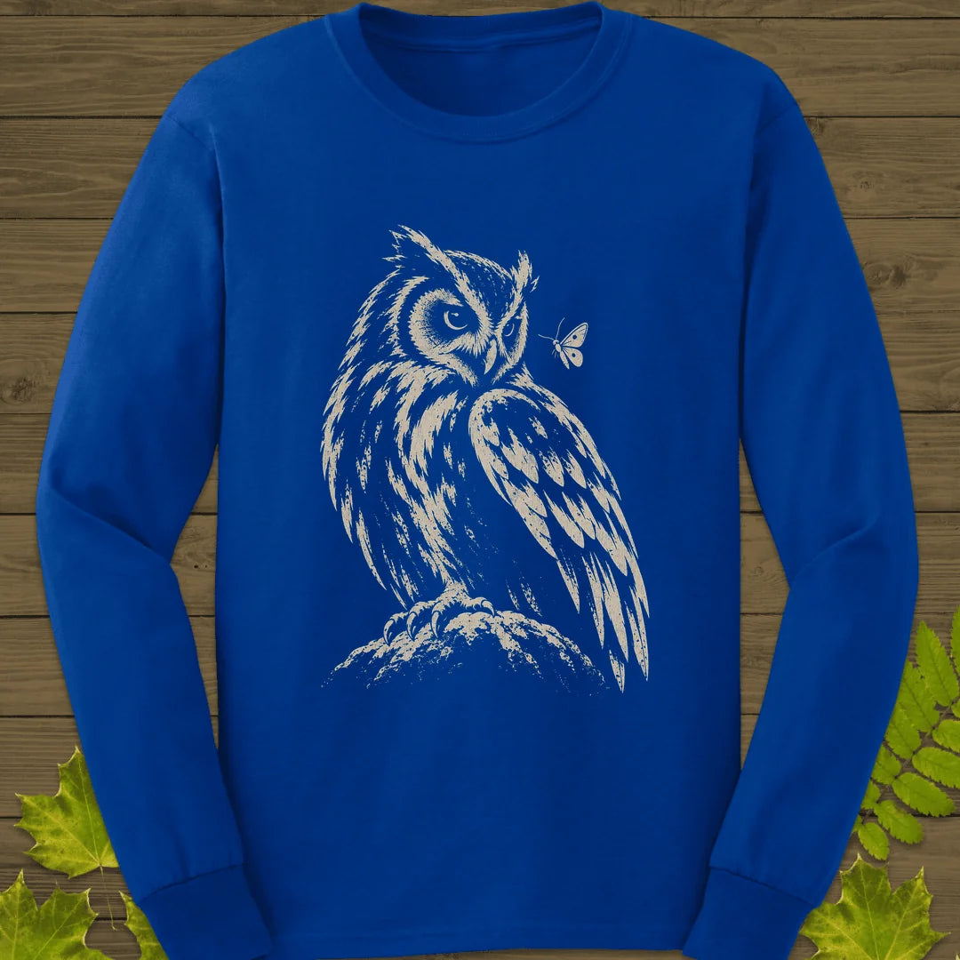 Moth Watcher Owl Long Sleeve in Royal