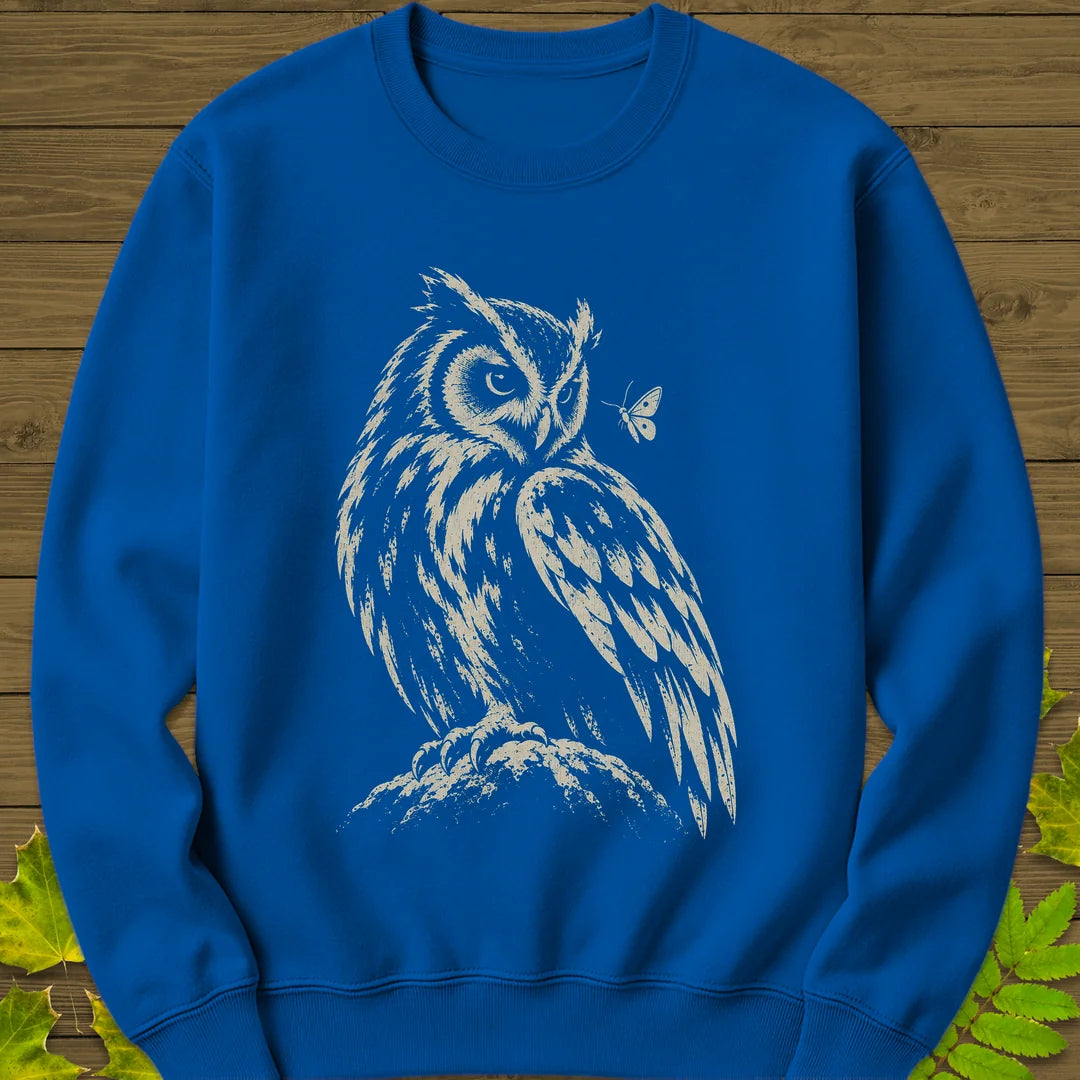 Moth Watcher Owl Sweatshirt in Royal