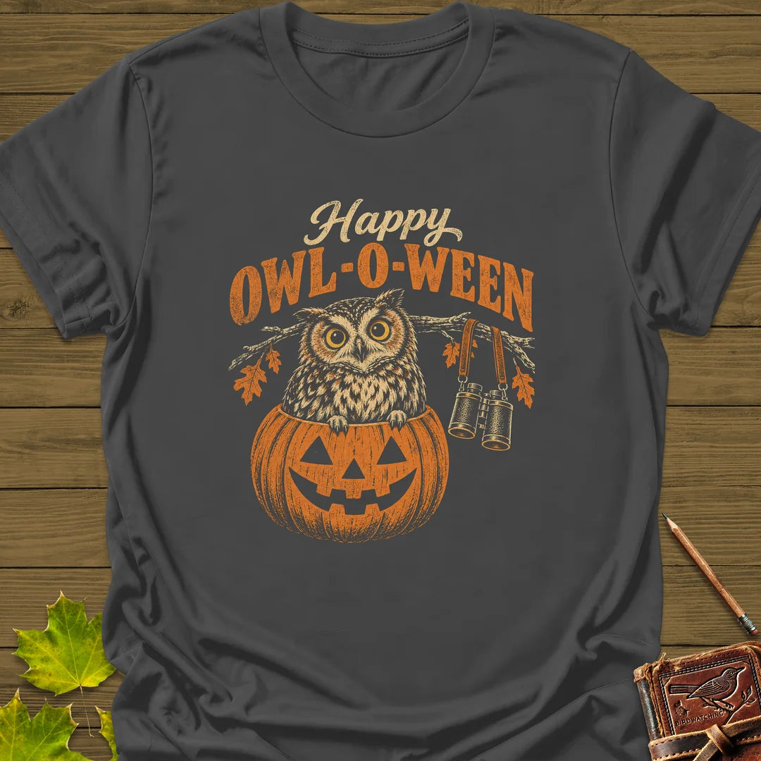 Owl-O-Ween T-Shirt in Charcoal