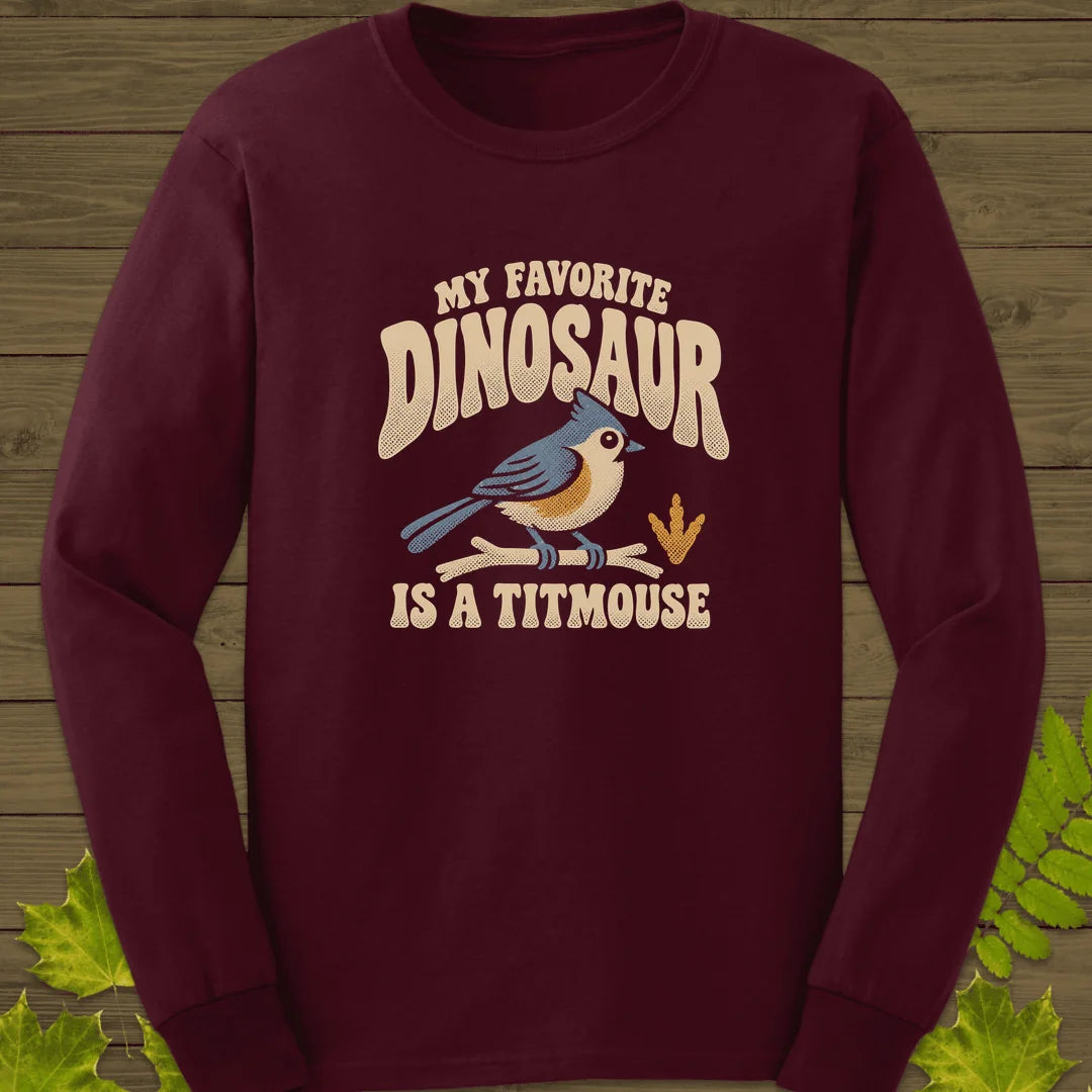 Favorite Dinosaur Long Sleeve in Maroon