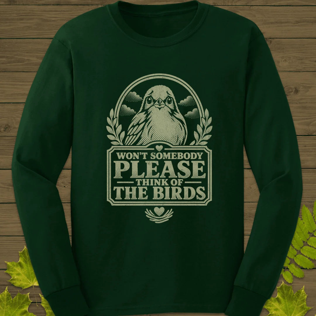 Think Of Birds Long Sleeve in Forest Green