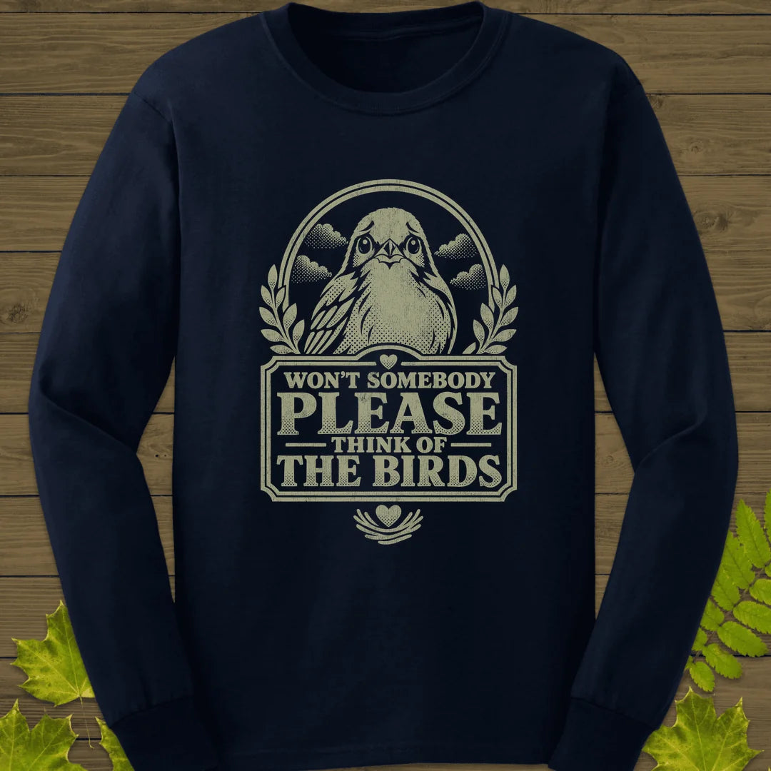 Think Of Birds Long Sleeve in Navy