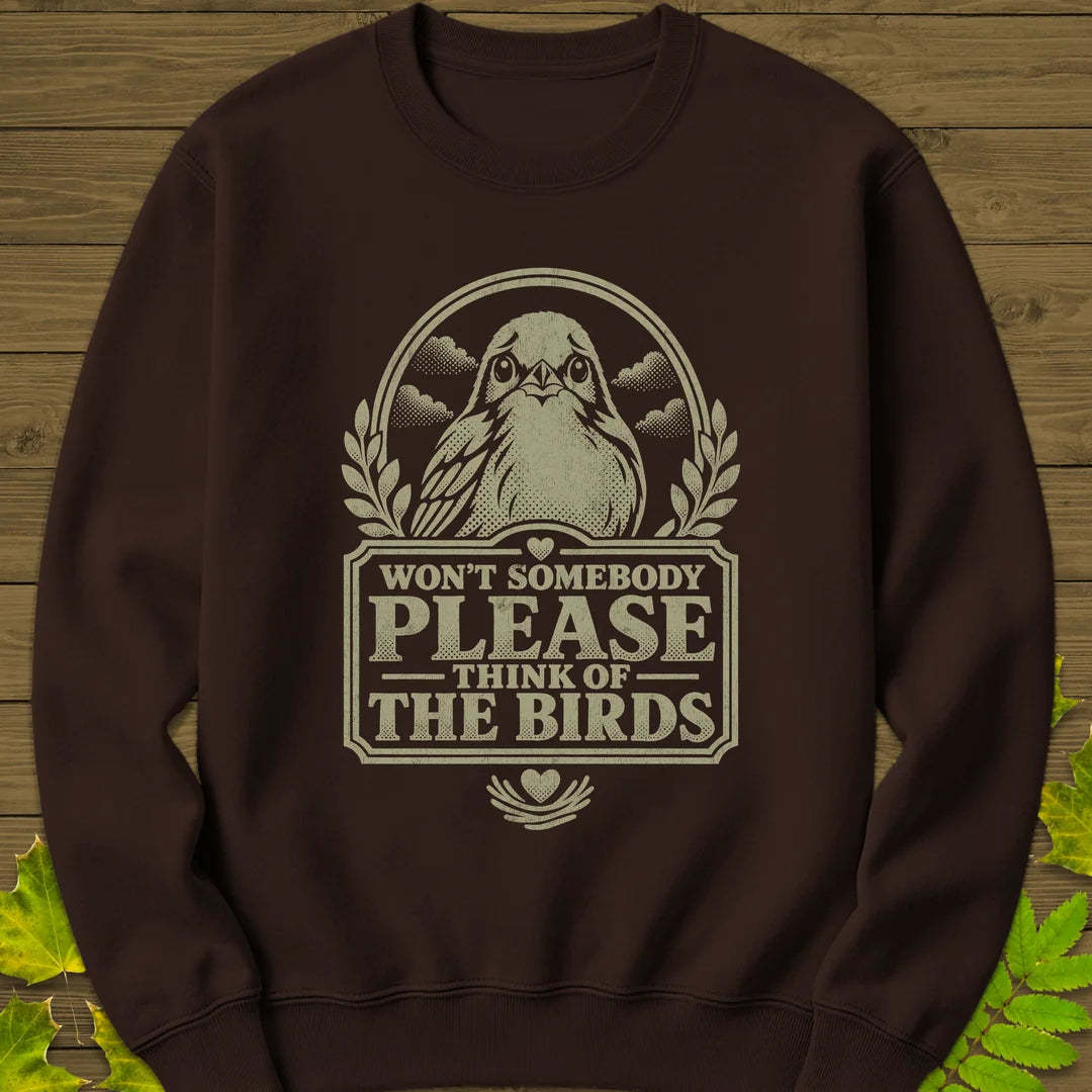Think Of Birds Sweatshirt in Dark Chocolate