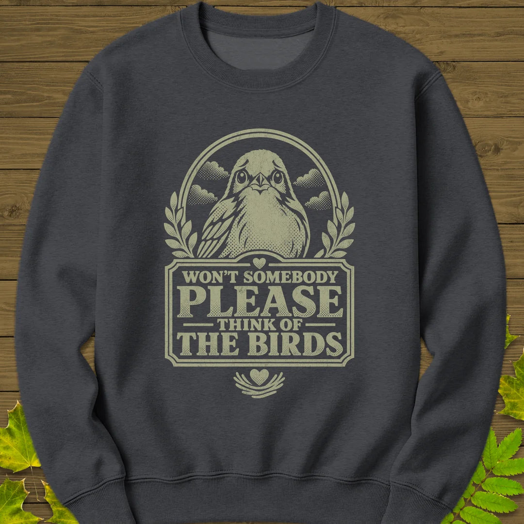 Think Of Birds Sweatshirt in Dark Heather