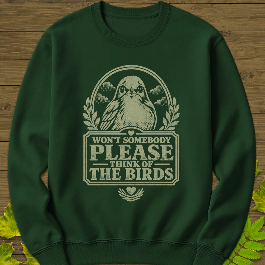 Think Of Birds Sweatshirt in Forest Green