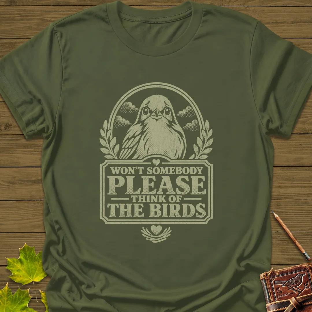 Think Of Birds T-Shirt in Military Green