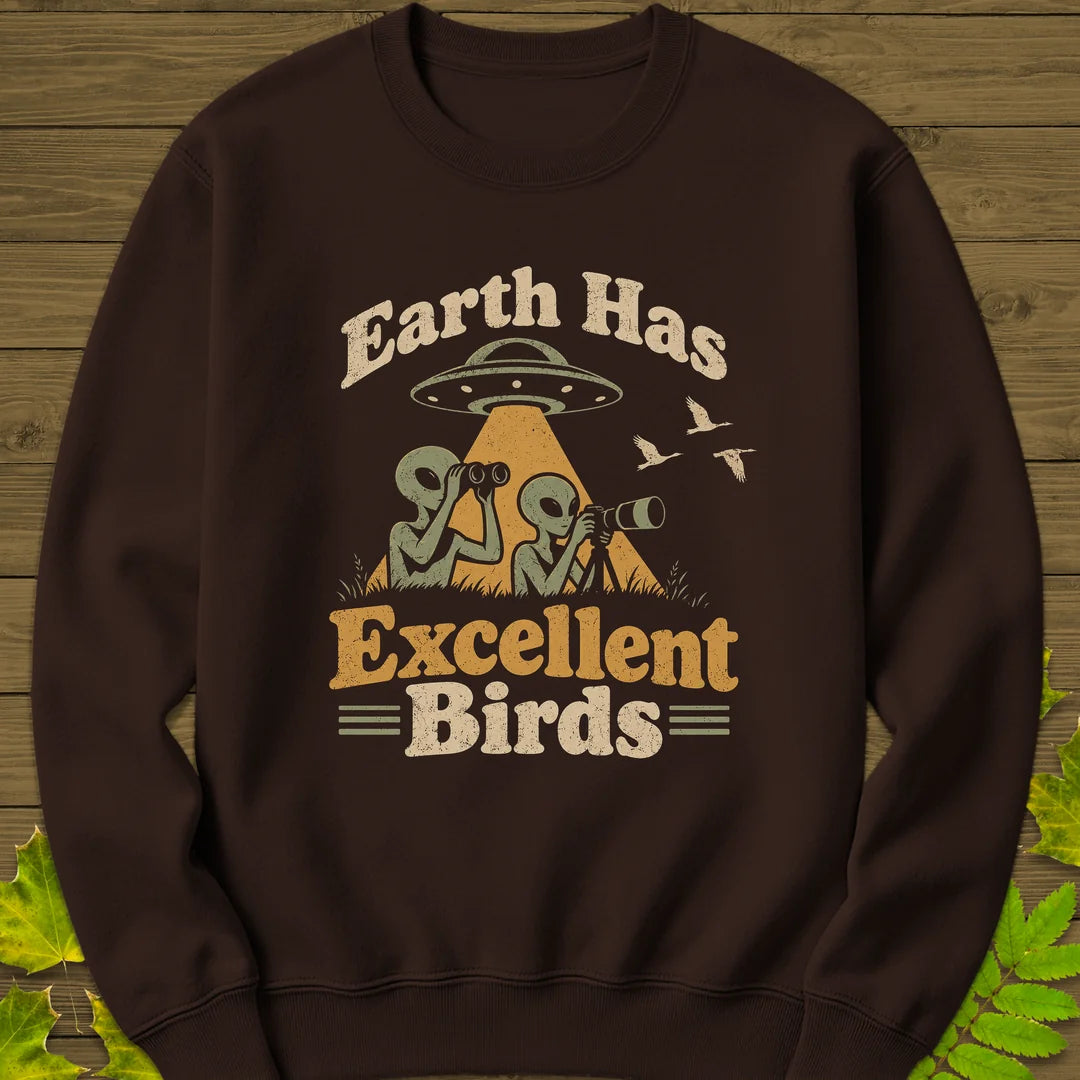 Alien Birders Sweatshirt in Dark Chocolate