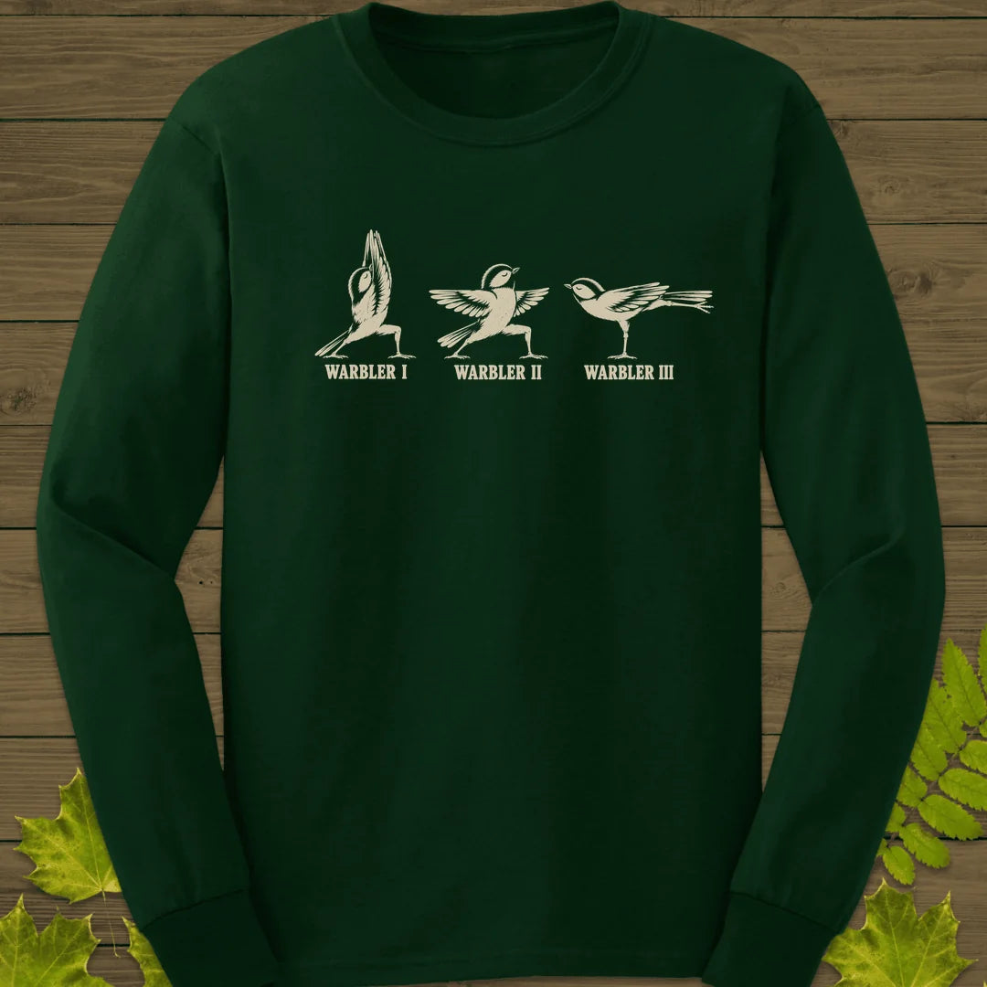 Warrior Pose Warblers Long Sleeve in Forest Green