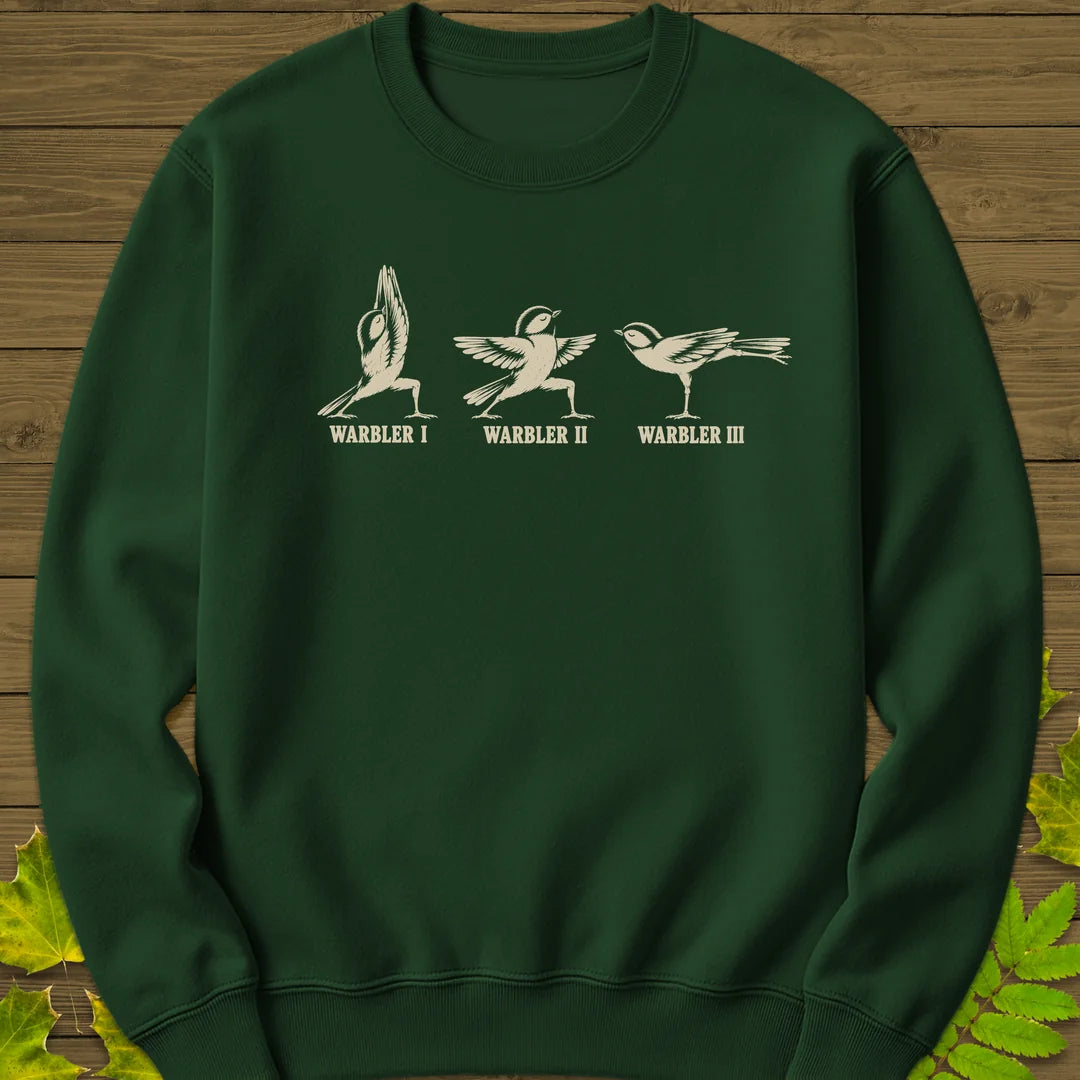Warrior Pose Warblers Sweatshirt in Forest Green