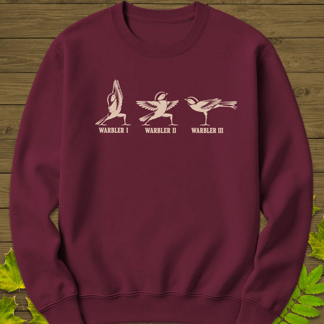 Warrior Pose Warblers Sweatshirt in Maroon