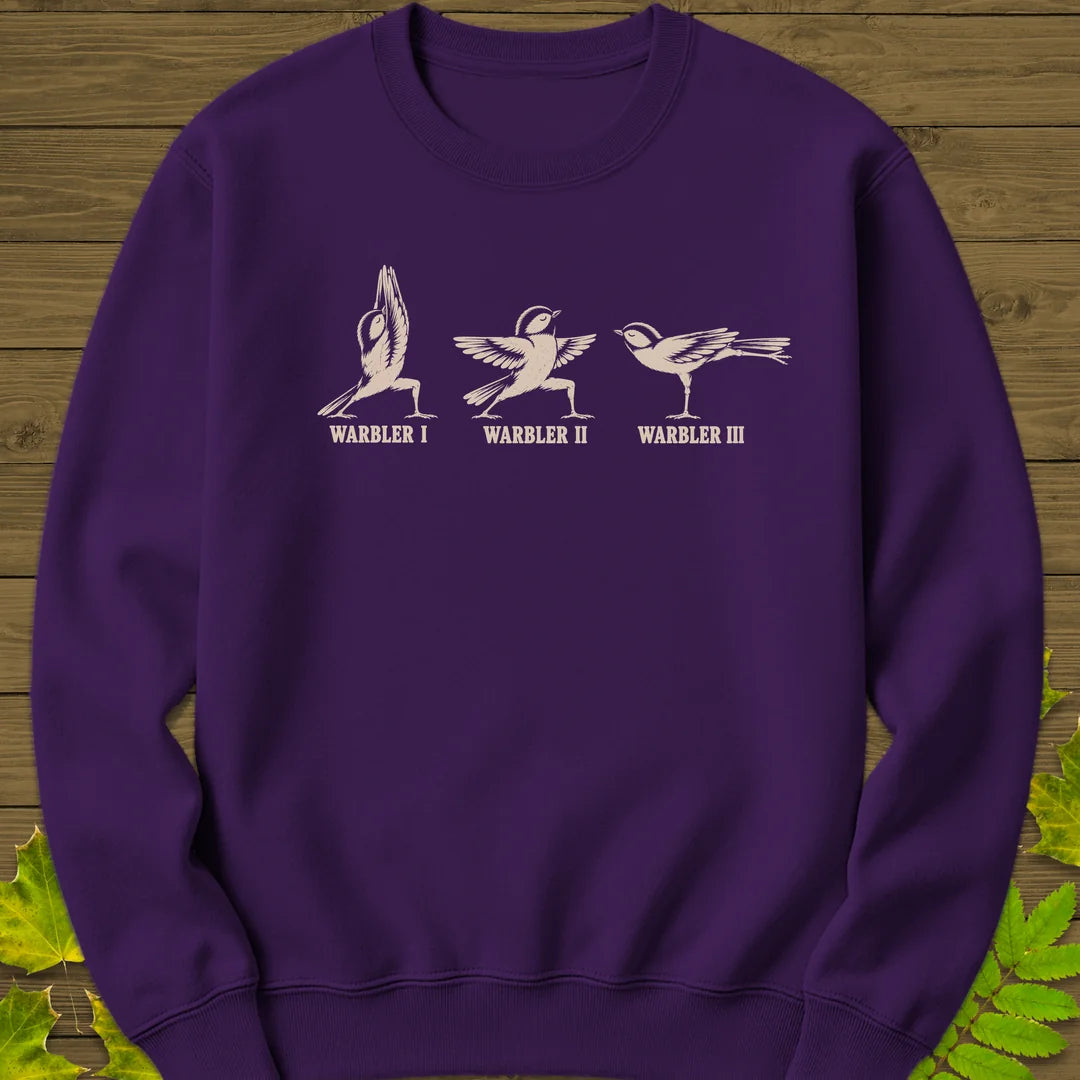 Warrior Pose Warblers Sweatshirt in Purple