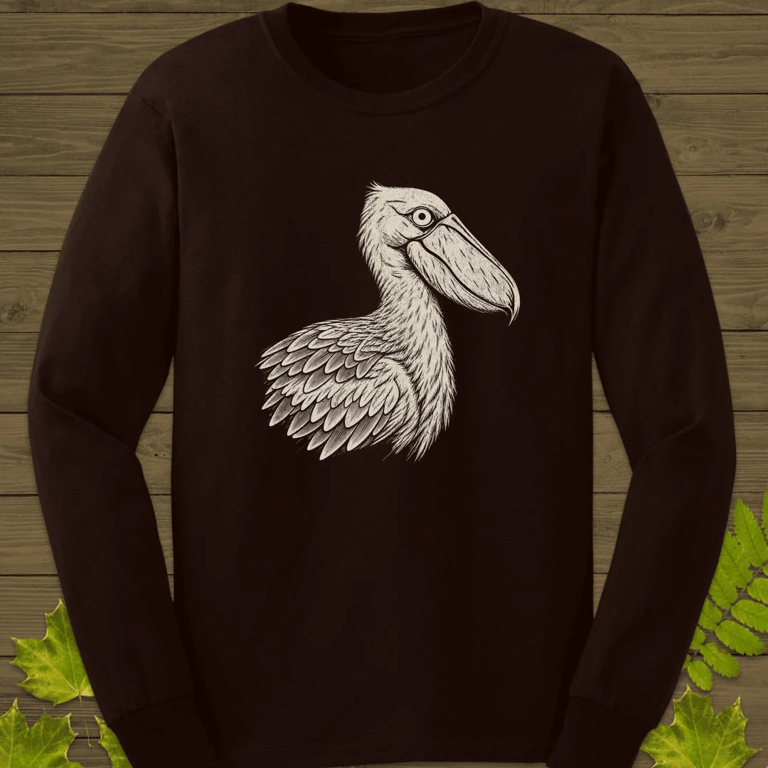 Shoebill Stare Long Sleeve in Dark Chocolate