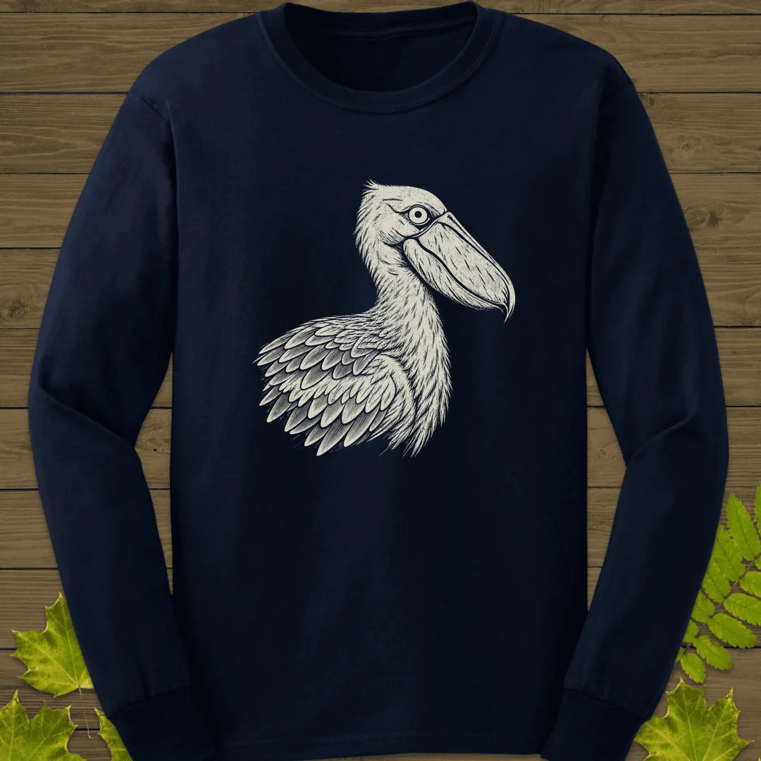 Shoebill Stare Long Sleeve in Navy