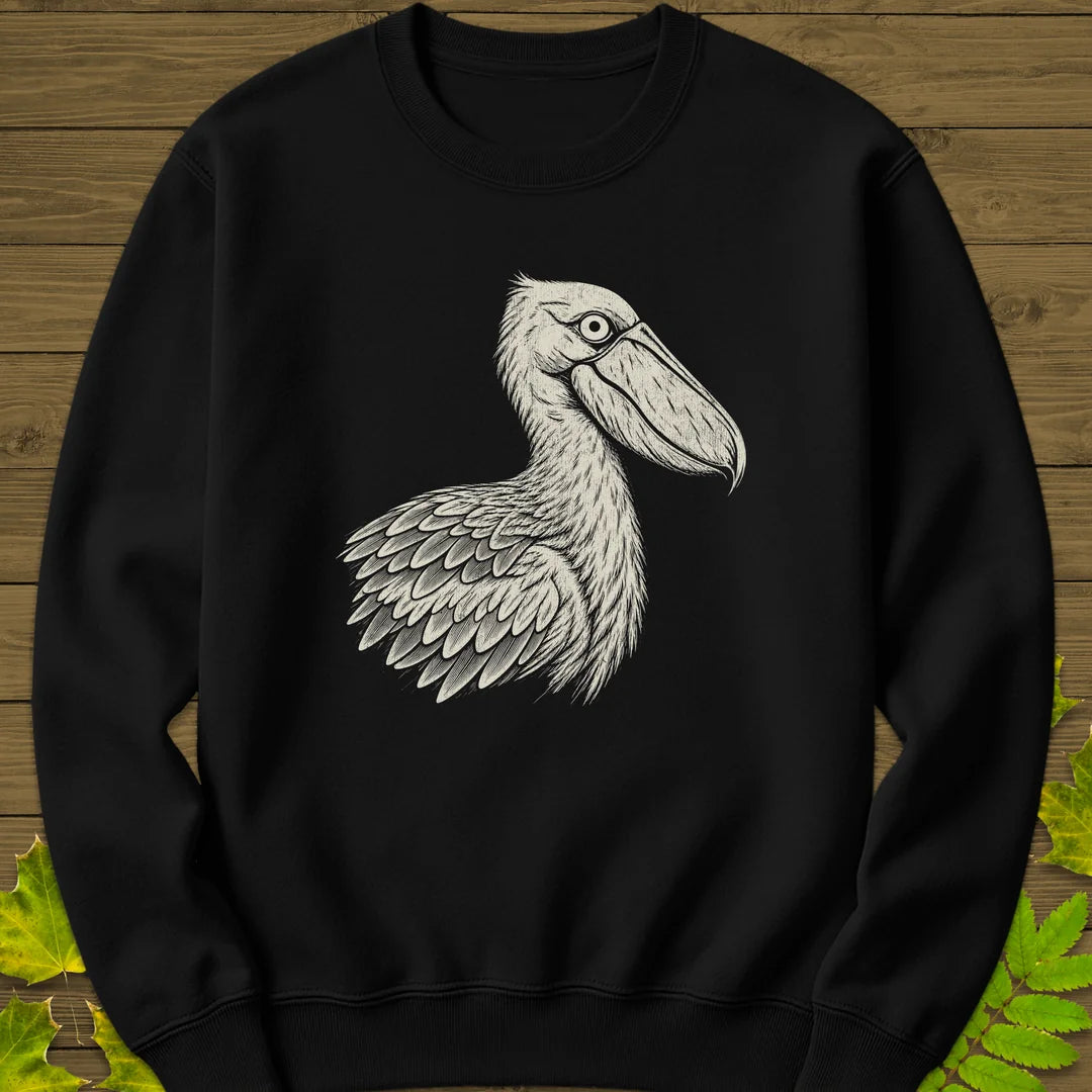 Shoebill Stare Sweatshirt in Black