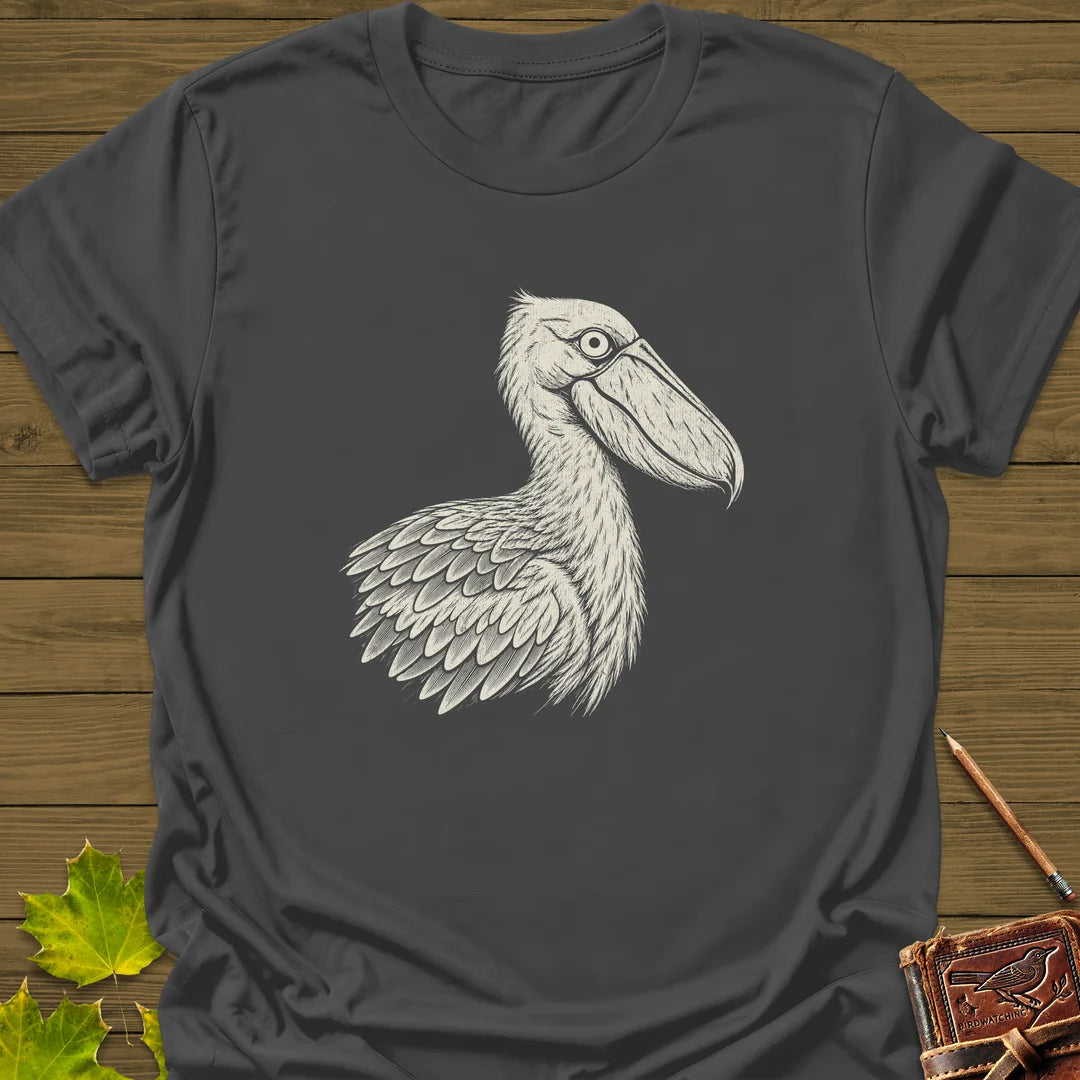 Shoebill Stare T-Shirt in Charcoal