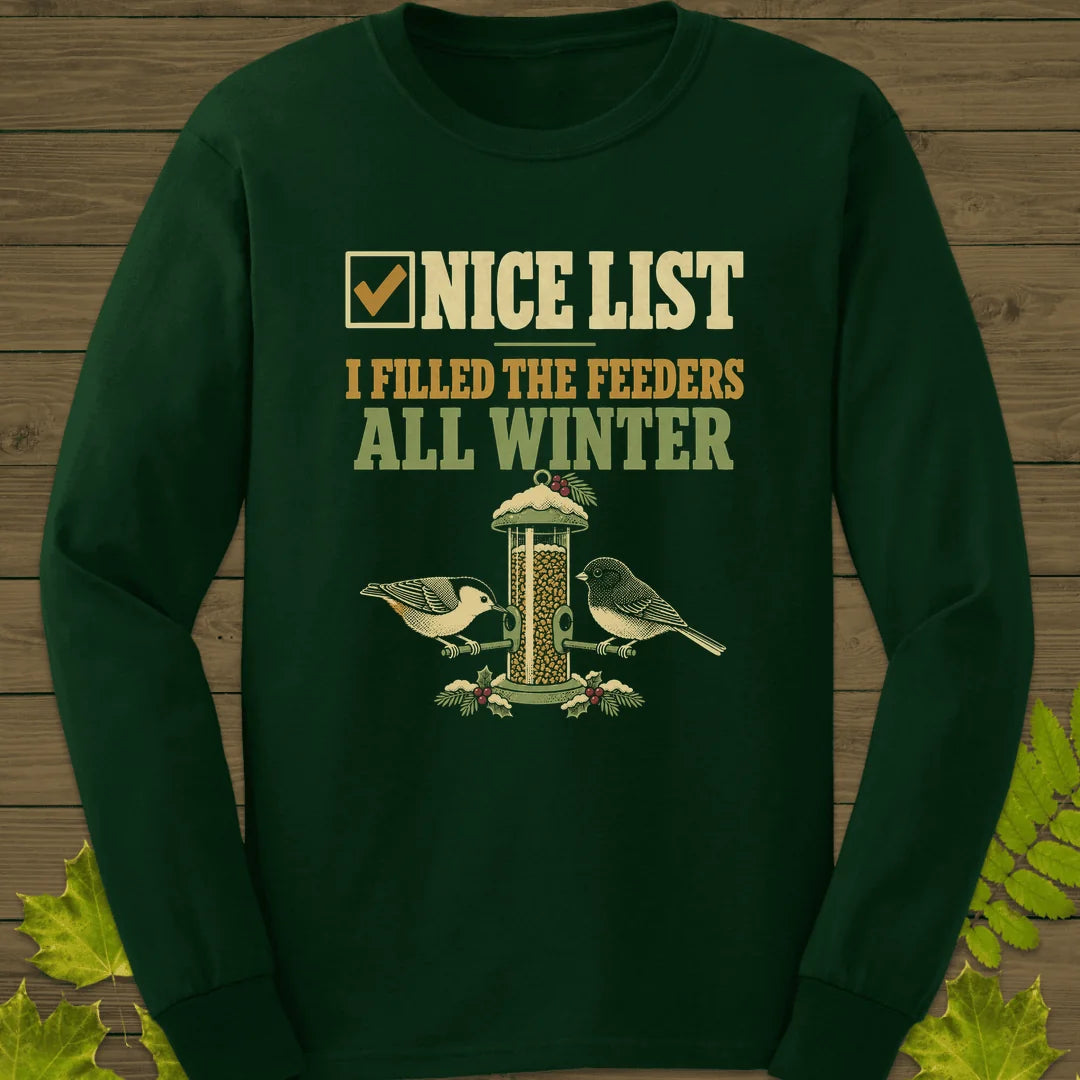 Nice List Feeders Long Sleeve in Forest Green