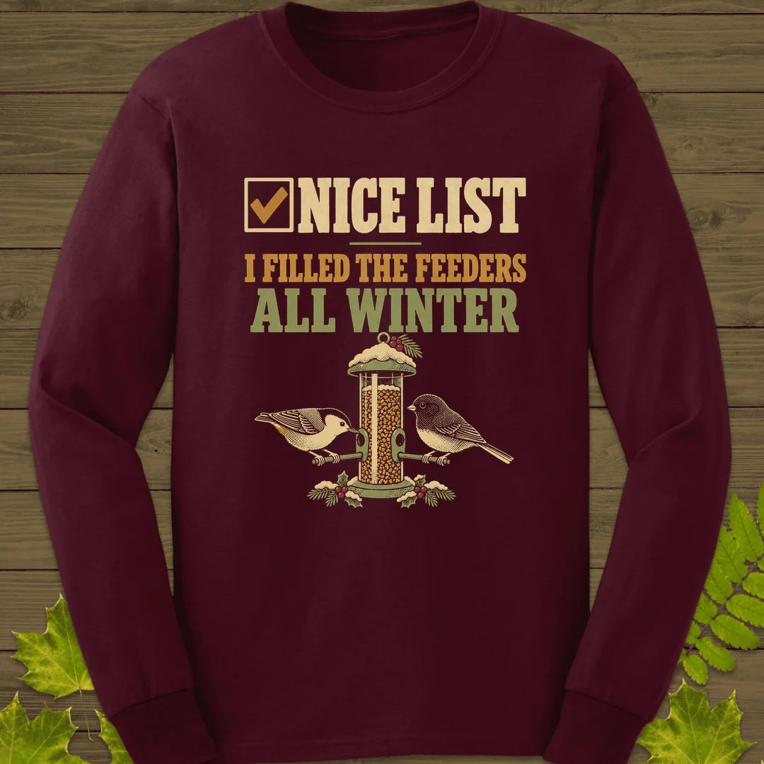 Nice List Feeders Long Sleeve in Maroon