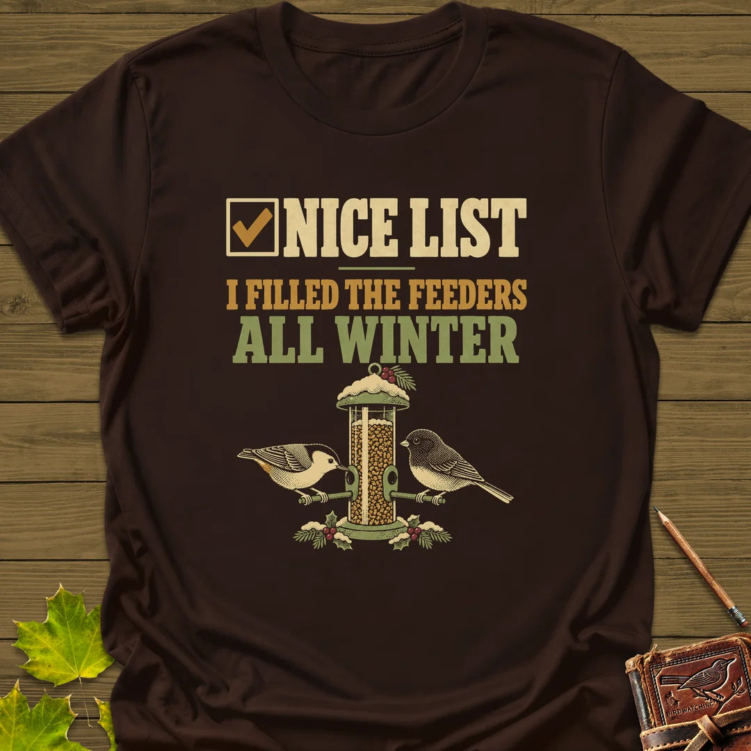 Nice List Feeders T-Shirt in Dark Chocolate