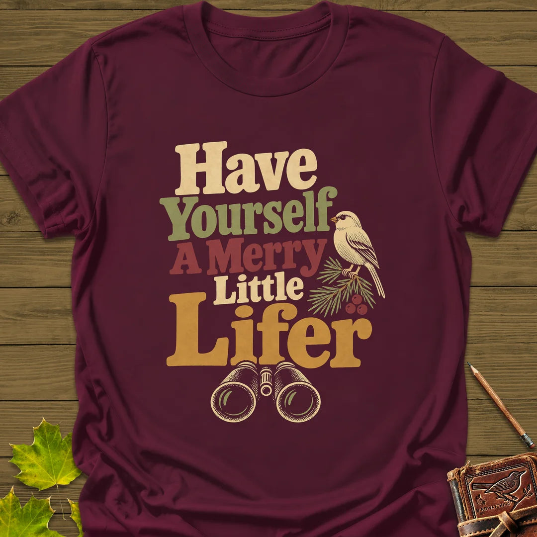 Merry Little Lifer T-Shirt in Maroon