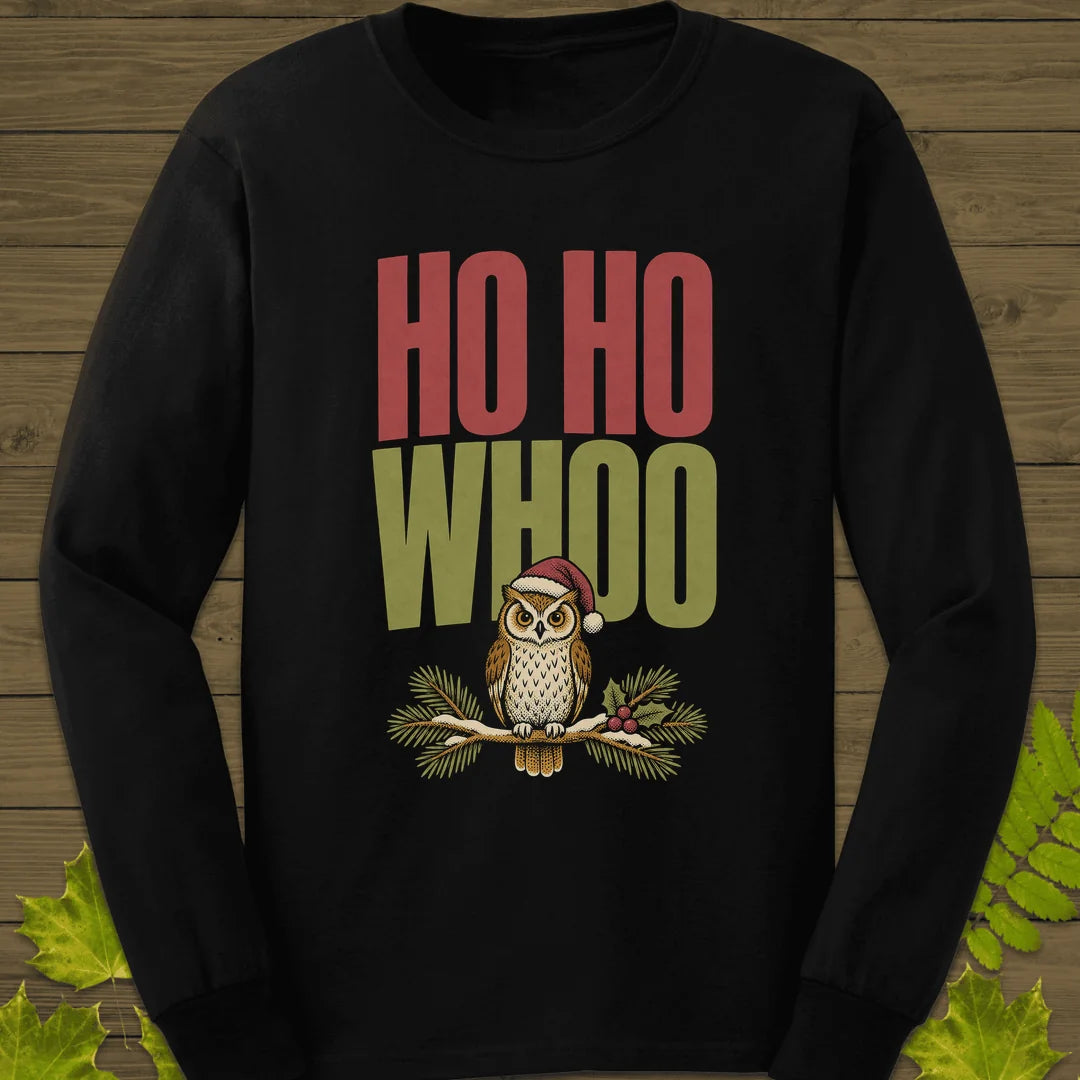 Ho Ho Whoo Long Sleeve in Black