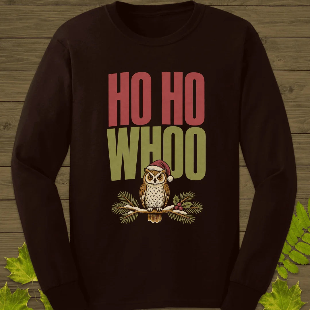 Ho Ho Whoo Long Sleeve in Dark Chocolate