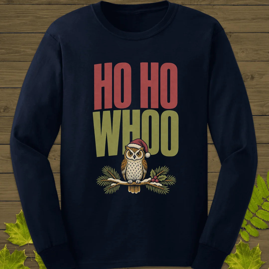 Ho Ho Whoo Long Sleeve in Navy