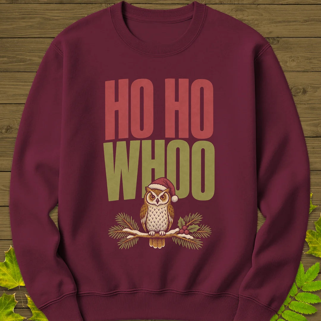 Ho Ho Whoo Sweatshirt in Maroon
