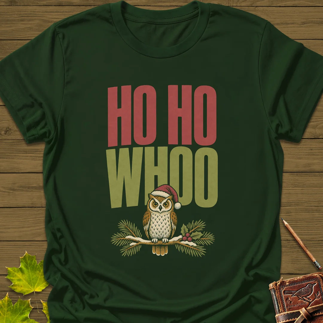 Ho Ho Whoo T-Shirt in Forest Green
