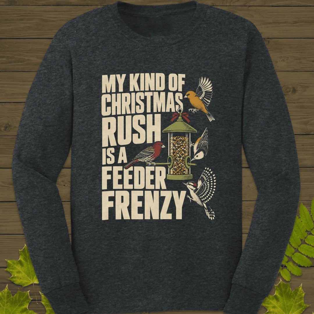 Feeder Frenzy Long Sleeve in Dark Heather
