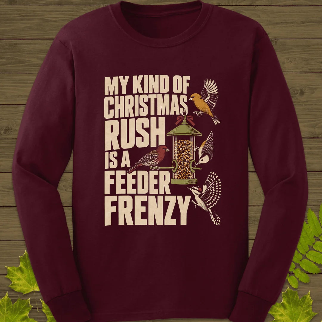 Feeder Frenzy Long Sleeve in Maroon