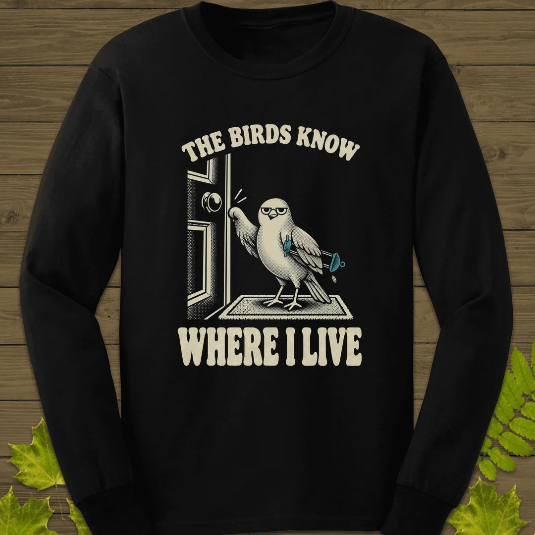 Birds Know Long Sleeve in Black