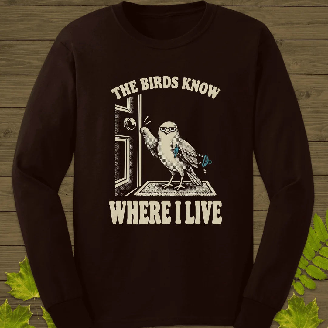 Birds Know Long Sleeve in Dark Chocolate