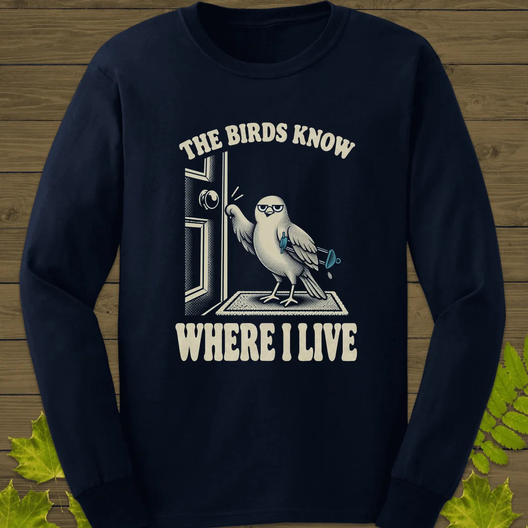 Birds Know Long Sleeve in Navy