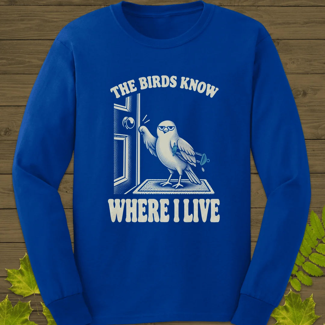 Birds Know Long Sleeve in Royal