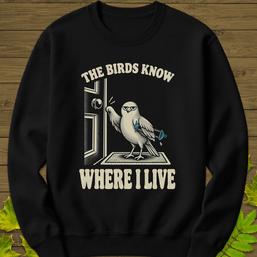 Birds Know Sweatshirt in Black