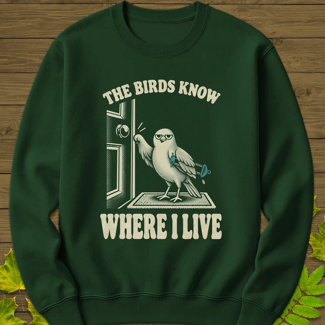 Birds Know Sweatshirt in Forest Green