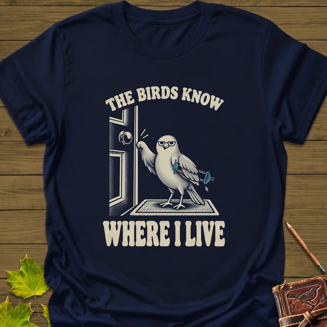 Birds Know T-Shirt in Navy