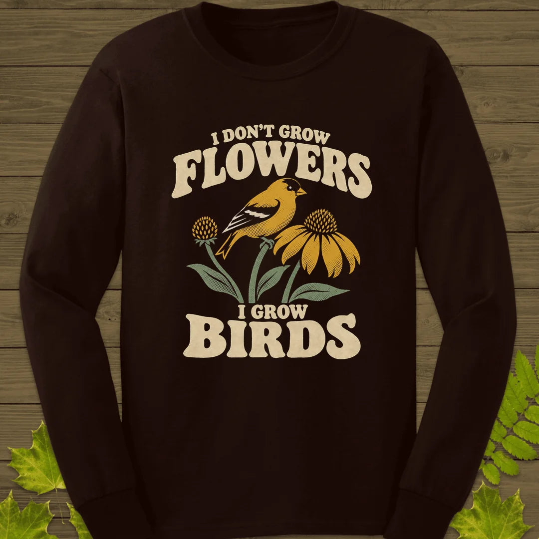 I Grow Birds Long Sleeve in Dark Chocolate